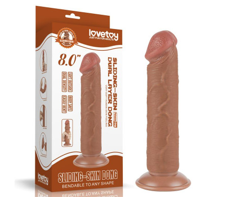 Dildo Sliding Skin 8 Marrón