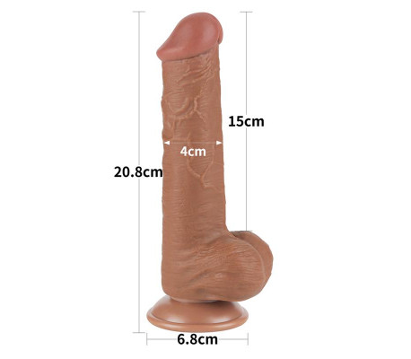 Dildo Sliding Skin 8 Marrón