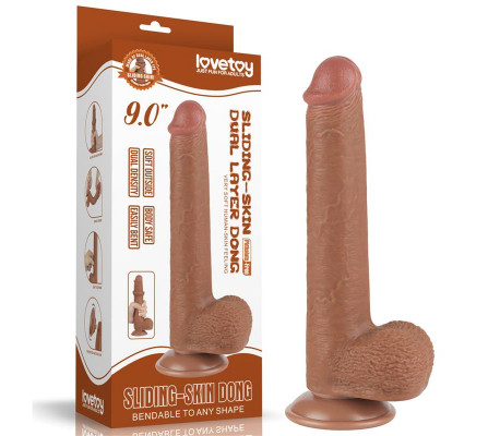 Dildo Sliding Skin 9 Marrón
