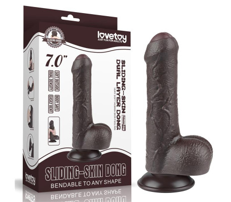 Dildo Dual Layer Piel Retractil 7