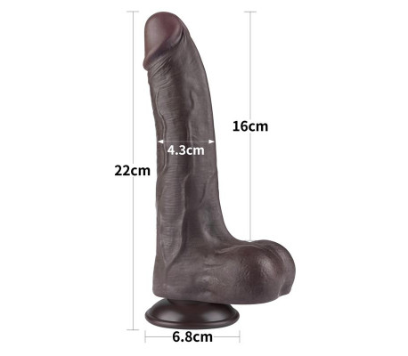 Dildo Dual Density Piel Deslizante 8.5