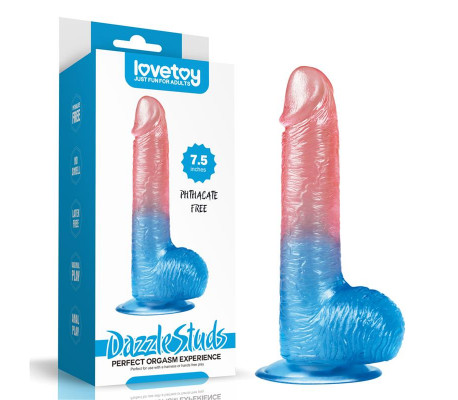 Dildo Dazzle Studs 7.5 Rosa y Azul