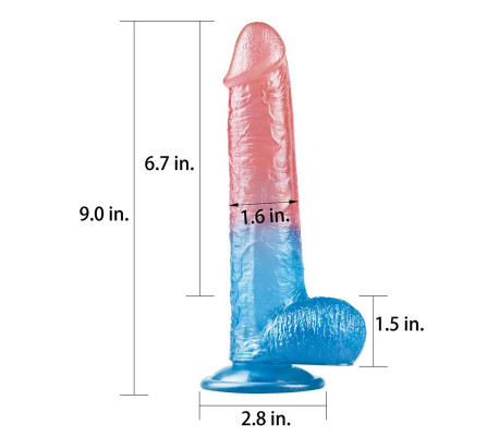 Dildo Dazzle Studsv 9 Rosa y Azul