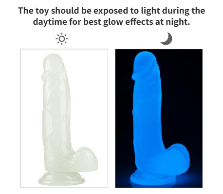 Dildo Lumino 7.5 Luz Azul