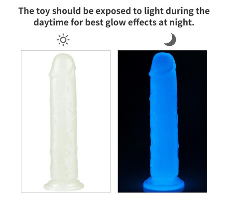 Dildo Lumino 8 Luz Azul