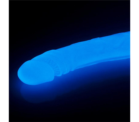 Dildo Doble Lumino 14.5 Luz Azul