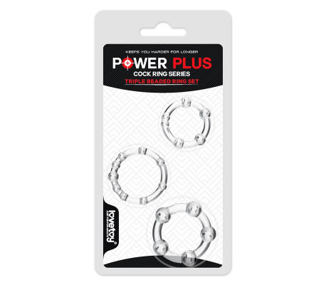 Pack de 3 Anillos para el Pene Power Plus Triple Transparentes