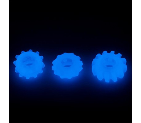 Lumino Play Set 3 Anillos para el Pene Luz Azul