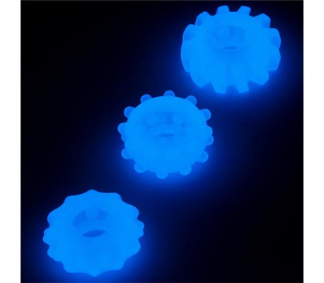 Lumino Play Set 3 Anillos para el Pene Luz Azul