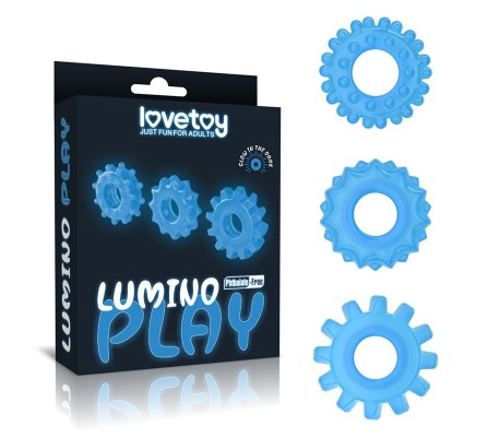 Lumino Play Set 3 Anillos para el Pene Luz Azul