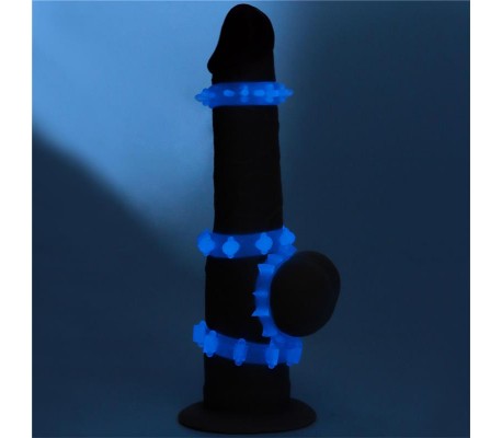 Lumino Play Set 4 Anillo para el Pene Luz Azul
