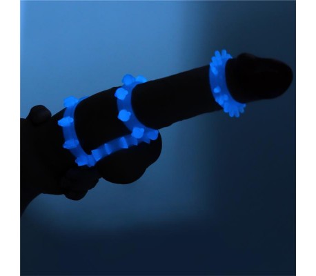 Lumino Play Set 4 Anillo para el Pene Luz Azul