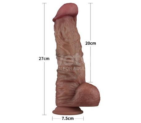 Dildo Dual Layered XXL 10.5 Negro