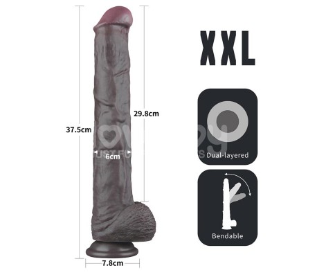 Dildo Dual Layered Articulable XXL 14.5