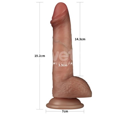 Sliding Pro Dildo Piel Deslizante-Retráctil Dual Layer 7.5