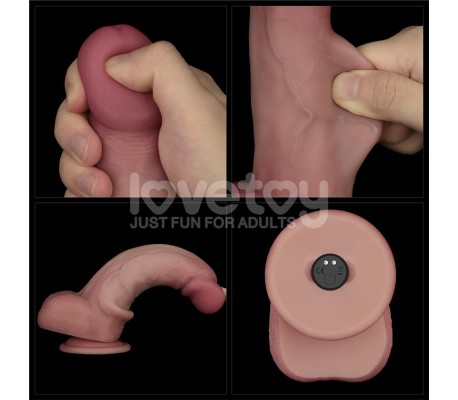 Dildo con Vibración Piel Deslizante Silicona Dual Layer 8