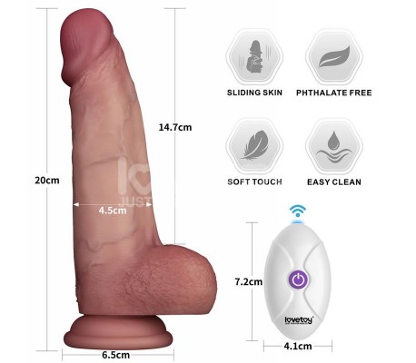 Dildo con Vibración Piel Deslizante Silicona Dual Layer 8
