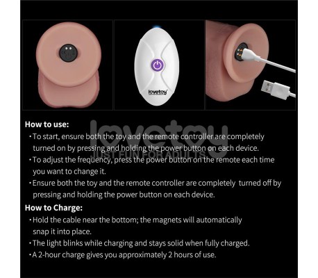 Dildo con Vibración Piel Deslizante Silicona Dual Layer 8