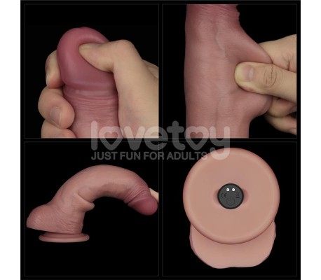 Dildo con Vibración Piel Deslizante Silicona Dual Layer 8.5