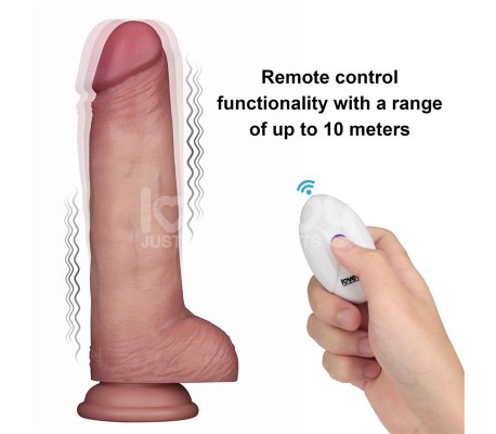 Dildo con Vibración Piel Deslizante Silicona Dual Layer 8.5
