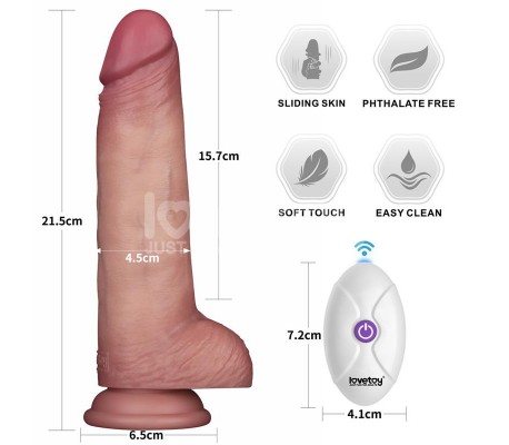 Dildo con Vibración Piel Deslizante Silicona Dual Layer 8.5