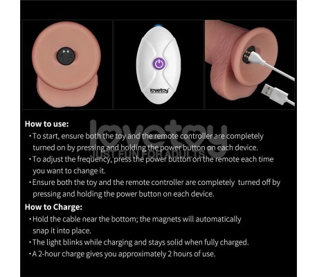 Dildo con Vibración Piel Deslizante Silicona Dual Layer 8.5