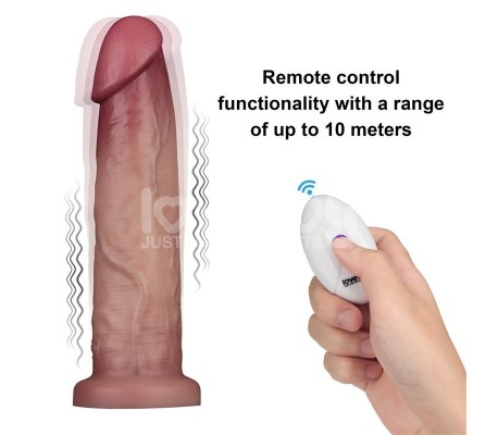 Dildo con Vibración Piel Deslizante Silicona Dual Layer 9