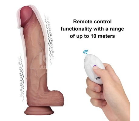Dildo con Vibración Piel Deslizante Silicona Dual Layer 10