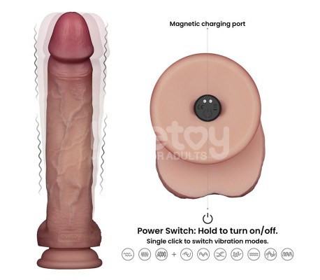 Dildo con Vibración Piel Deslizante Silicona Dual Layer 10