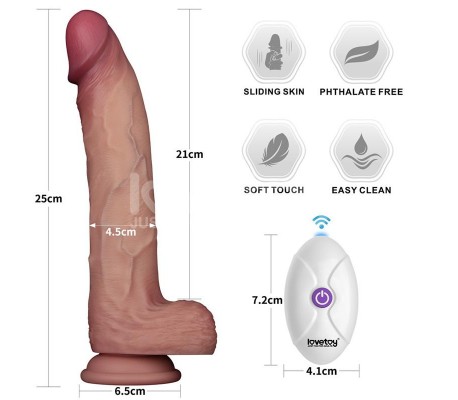 Dildo con Vibración Piel Deslizante Silicona Dual Layer 10