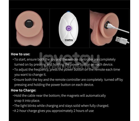 Dildo con Vibración Piel Deslizante Silicona Dual Layer 10