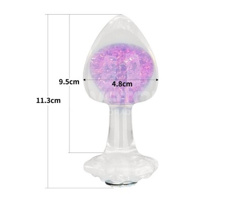 Gemoria Plug Anal de Silicona con Esfera de Cristal