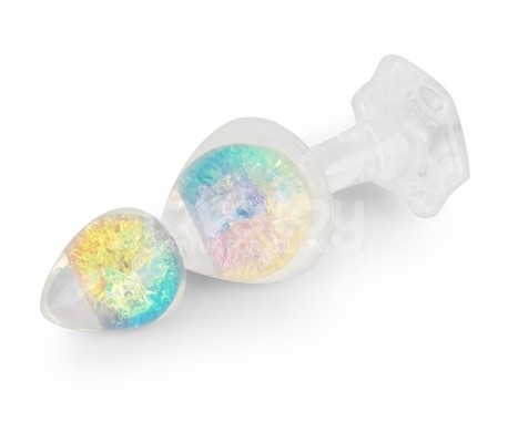 Gemoria Plug Anal de Silicona con Centro de Cristal Multicolor