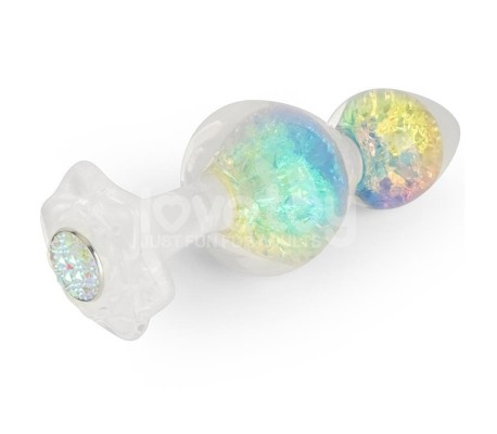 Gemoria Plug Anal de Silicona con Centro de Cristal Multicolor