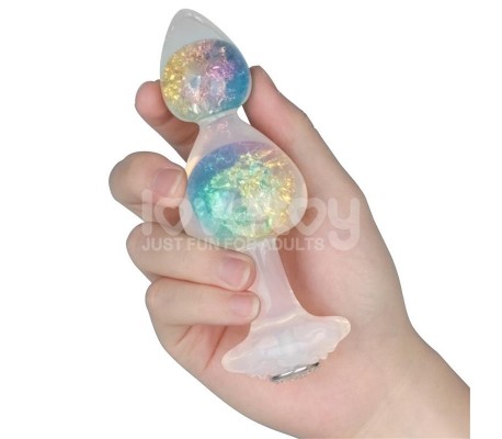 Gemoria Plug Anal de Silicona con Centro de Cristal Multicolor