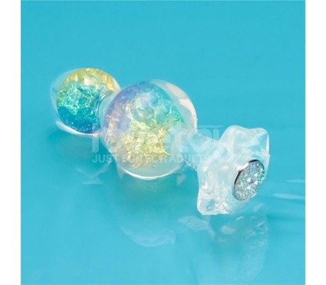 Gemoria Plug Anal de Silicona con Centro de Cristal Multicolor
