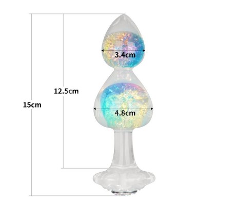 Gemoria Plug Anal de Silicona con Centro de Cristal Multicolor