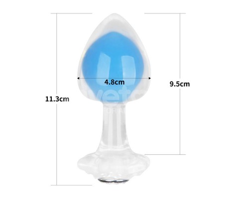 Gemoria Plug Anal Silicona Bola Interna Acero Brilla en la Oscuridad