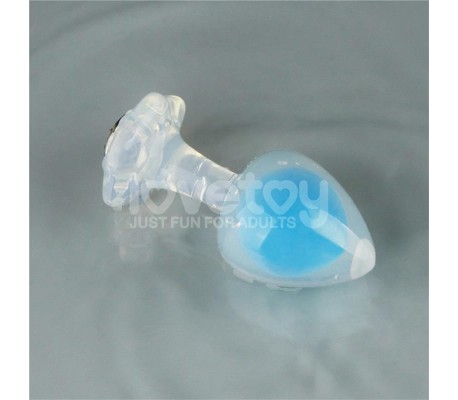 Gemoria Plug Anal Silicona Bola Interna Acero Brilla en la Oscuridad