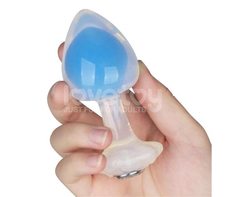 Gemoria Plug Anal Silicona Bola Interna Acero Brilla en la Oscuridad