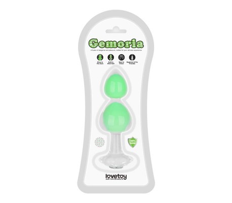 Gemoria Plug Anal Silicona Bola Interna Acero Brilla en la Oscuridad