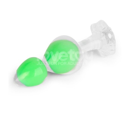 Gemoria Plug Anal Silicona Bola Interna Acero Brilla en la Oscuridad