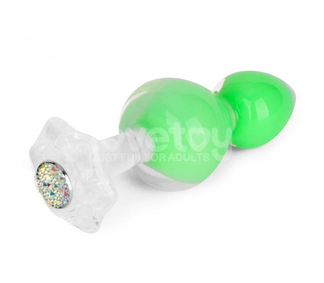 Gemoria Plug Anal Silicona Bola Interna Acero Brilla en la Oscuridad