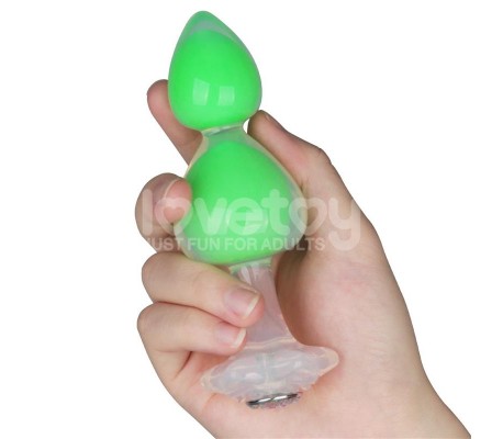 Gemoria Plug Anal Silicona Bola Interna Acero Brilla en la Oscuridad