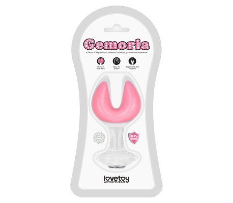 Gemoria Plug Anal Silicona Doble Punta Brilla en la Oscuridad