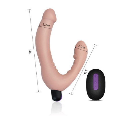 Doble Dildo Strapless Silicona USB