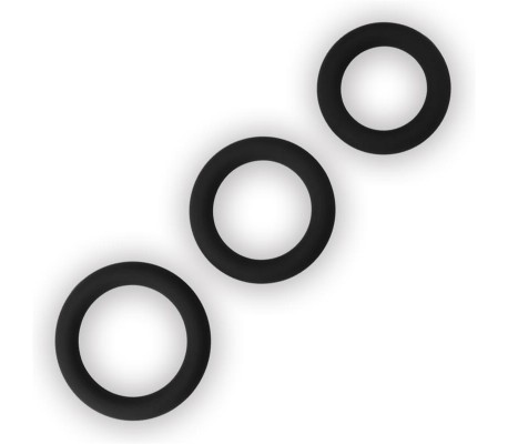 Pack de 3 Anillos para el Pene Power Plus Negro