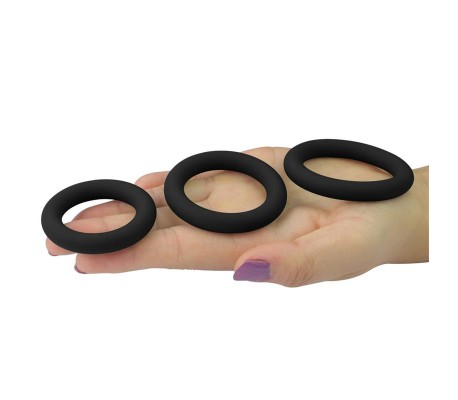 Pack de 3 Anillos para el Pene Power Plus Negro