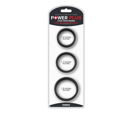 Pack de 3 Anillos para el Pene Power Ring Negro