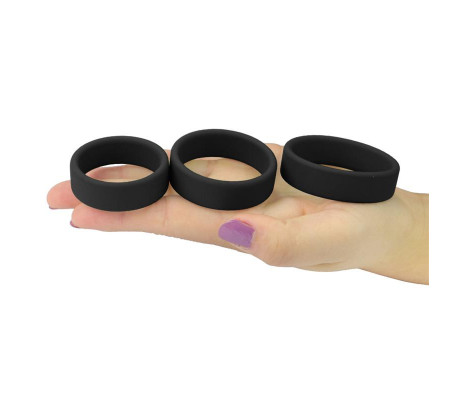 Pack de 3 Anillos para el Pene Power Ring Negro